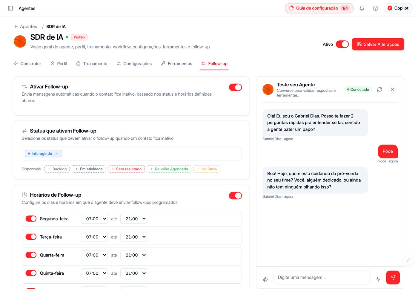Follow-up automático